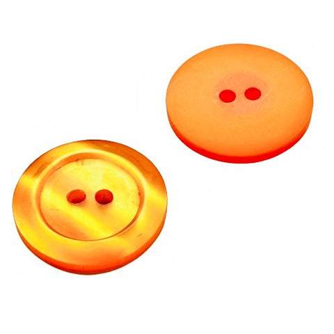 2-Loch Knöpfe aus Perlmuttimitat breiter Rand pli-40-orange