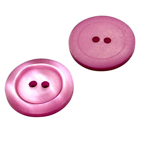 2-Loch Knöpfe aus Perlmuttimitat breiter Rand pli-40-rosa-pink