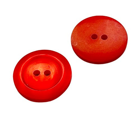 2-Loch Knöpfe aus Perlmuttimitat breiter Rand pli-40-rot