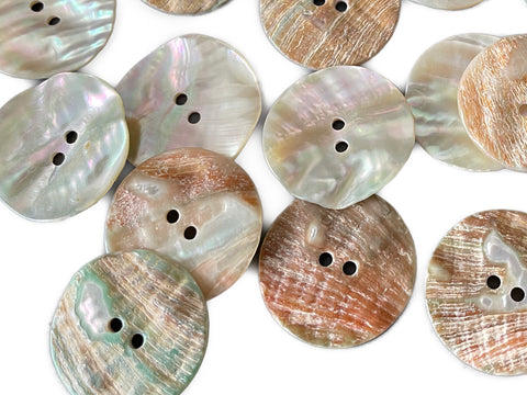 Perlmuttknopf „Goldfisch-Abalone“ – Unikat, creme-rosa-grün schillernd