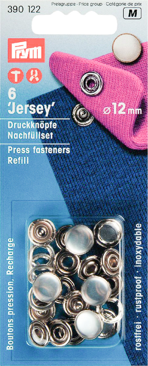 Jersey Druckknöpfe perlmutt silber Nachfüll