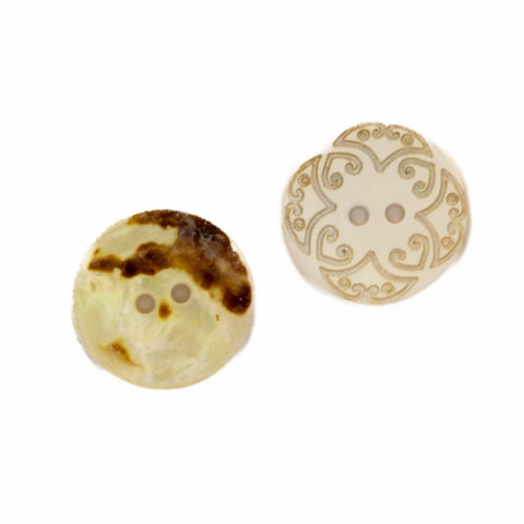 Perlmuttknopf Stern Ornament PL-45-weiß