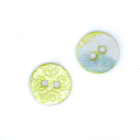 Perlmuttknopf Ranken PL-3-grün-natur