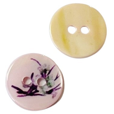 Perlmutt Knopf mit Veilchen Muster pl-41-rosa