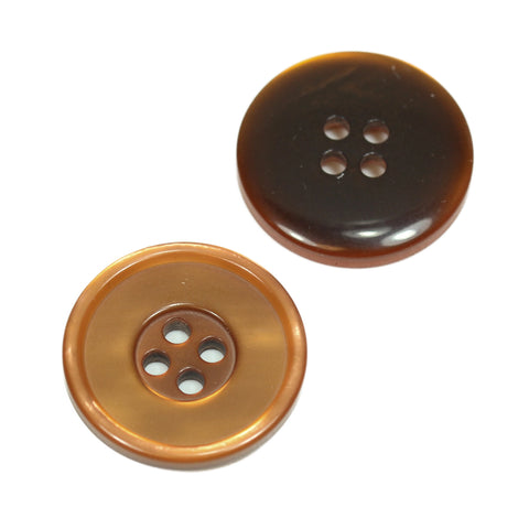 Perlmuttimitat Knopf mit doppeltem Rand pli-12-hell-braun
