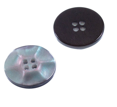 Perlmuttimitat Knopf pli-4-grau
