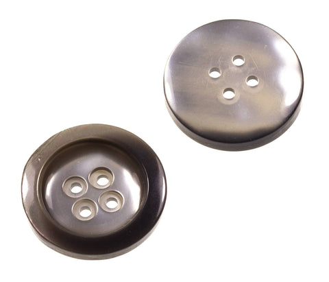 Perlmuttimitat Knopf pli-6-grau