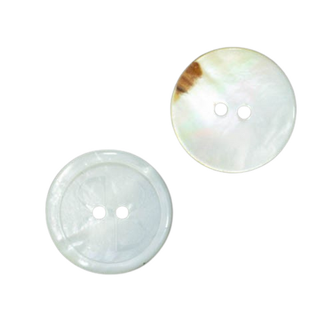 Perlmuttimitat Knopf Gravur & Rand pli-18-creme