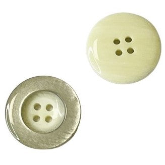 Perlmuttimitat 4-Loch Knopf mit Rand pli-22-creme-grau