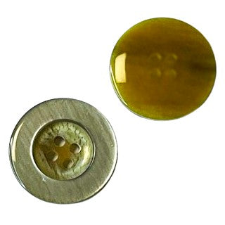 Perlmuttimitat 4-Loch Knopf mit Rand pli-22-grau-beige