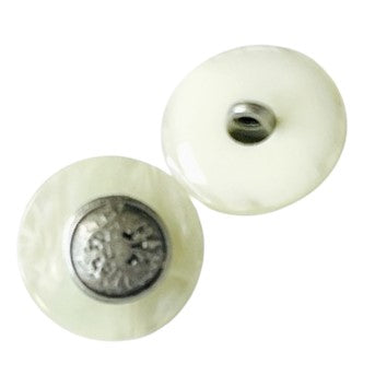 Perlmuttimitat Ösen Knopf Adler Wappen PLI-24 Creme Silber