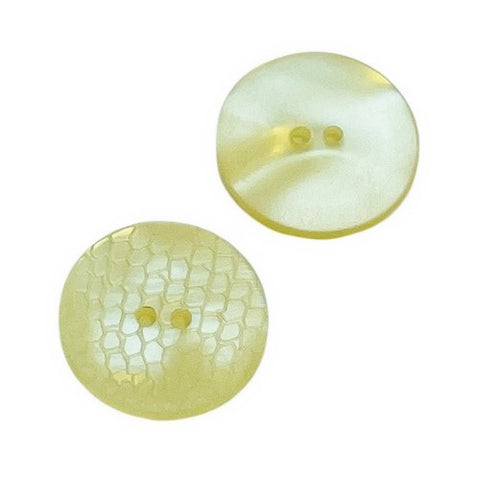 Perlmuttimitat Knopf Wabenmuster pli-20-gelb