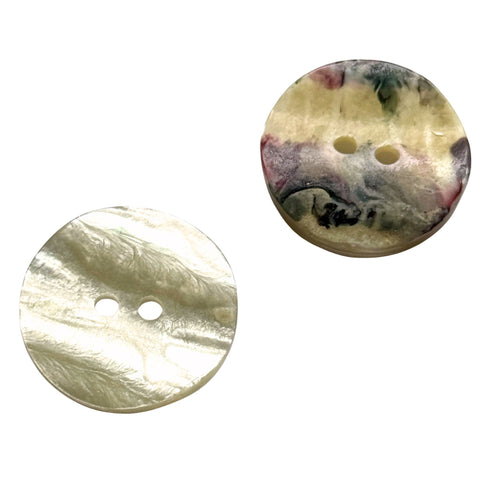 Perlmuttimitat Knopf 2-Loch KN-136 Natur