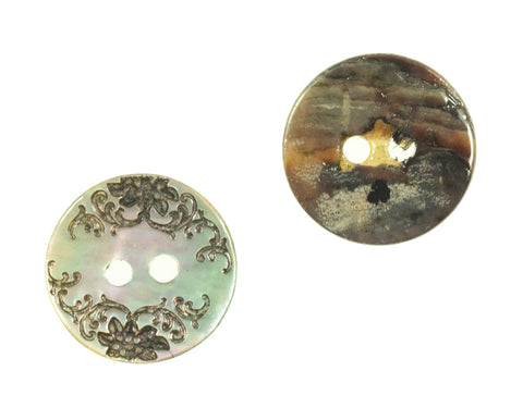 Perlmuttknopf Ranken PL-7-bunt