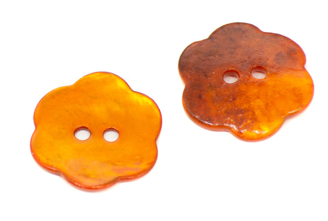 Perlmutt Knopf Blume PL-15 orange