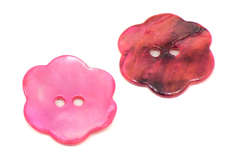 Perlmutt Knopf Blume PL-15 rosa