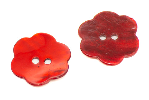 Perlmuttknopf Blume PL-15 rot
