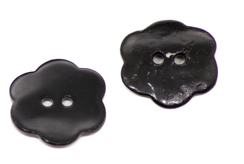 Perlmutt Knopf Blume PL-15 schwarz