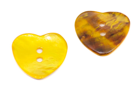 Perlmuttknopf Herz PL-12 gelb