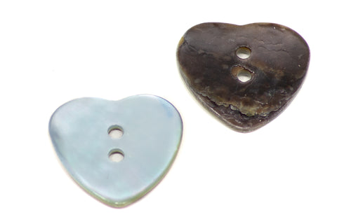 Perlmuttknopf Herz PL-12 Hellblau