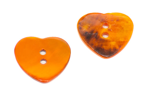 2-Loch Perlmuttknöpfe echt Agoya Perlmutt Orange PL-12