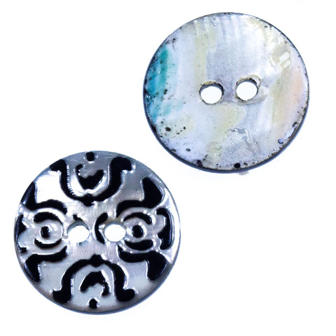 Perlmuttknopf Ranken PL-3-schwarz-natur