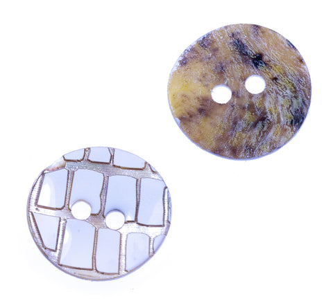 Perlmuttknopf Kroko PL-1-weiß