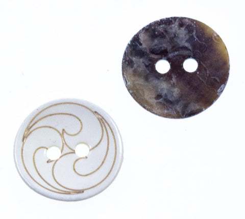 Perlmutt Knopf Ranken pl-2-weiß