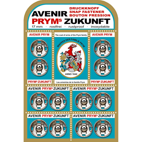 Druckknopf zum Annähen Silber 17mm