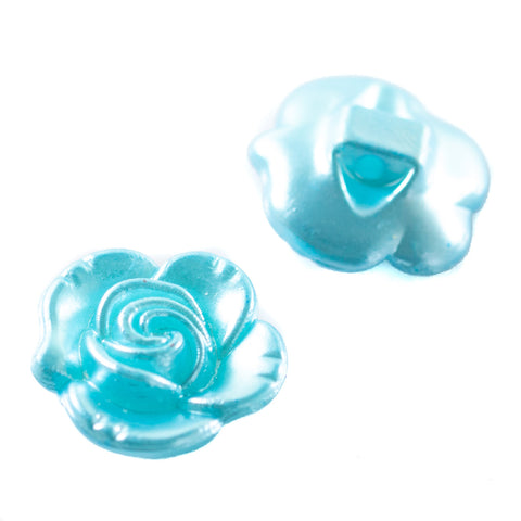 Rosen Knopf seidig glänzend hell blau