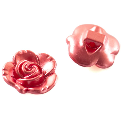 Rosen Knopf seidig glänzend rot