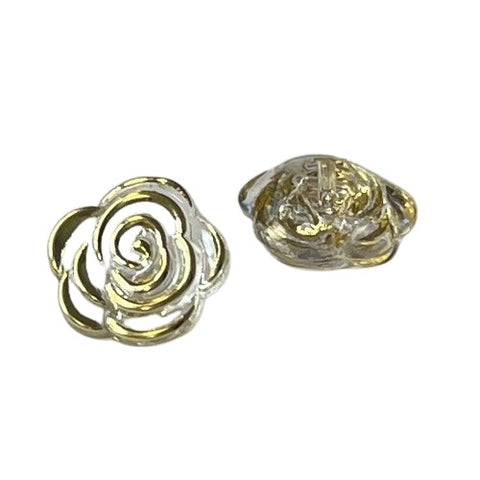 Rosen Knöpfe klar BL-15 transparent-Gold