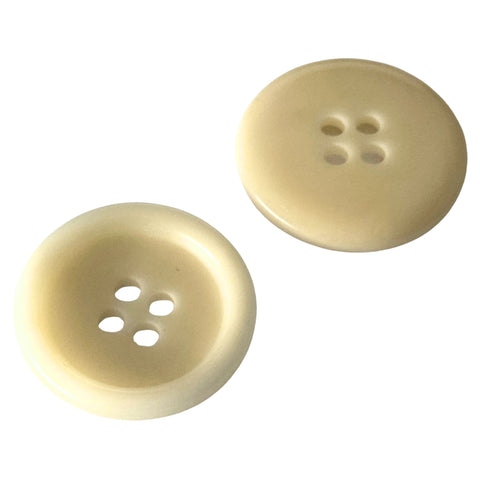 Steinnuss Knopf creme Klassisch mit Rand 4-Loch STN-9