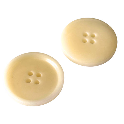 Steinnuss Knopf mit Rand 4-Loch STN-8-Creme