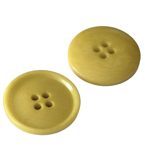 Steinnuss Knopf mit Rand 4-Loch STN-8-gelb-grün