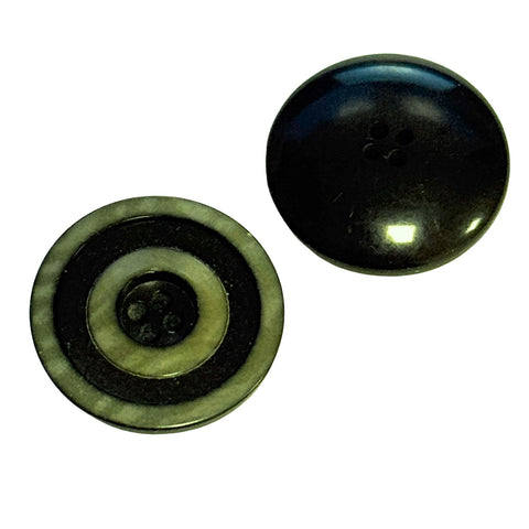 Steinnuss Knopf STN-130-grün-schwarz