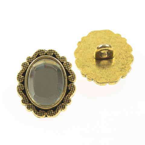 ovale SchmuckKnopf mit Strass tk-118-ag Crystal