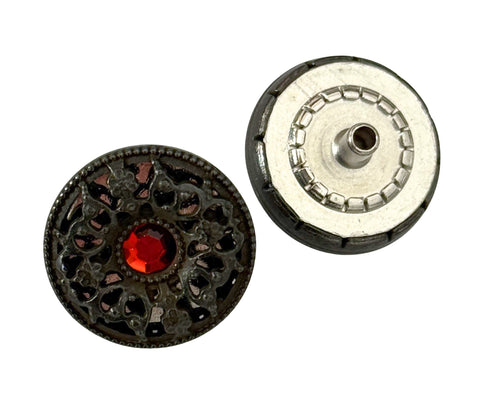 Trachten Druckknopf mit Strass NK-54-schwarz