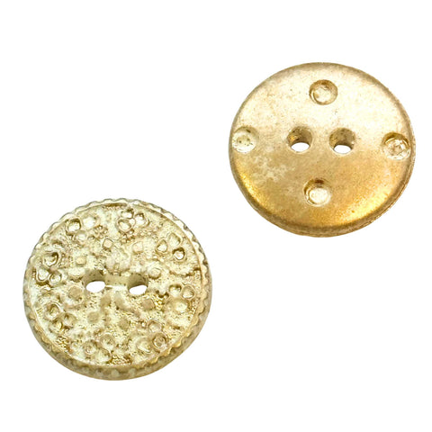 Trachten Knopf Kunststoff Hell Gold mit Blümchen TK-77-hg