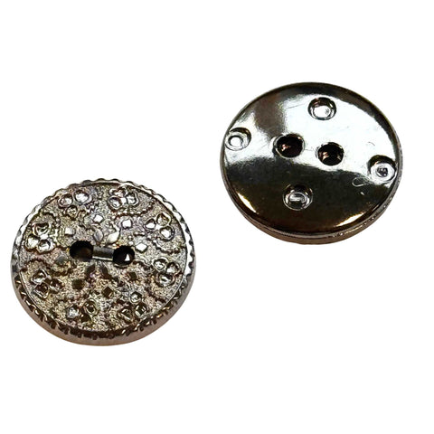 Trachten Knopf Kunststoff Stahl mit Blümchen TK-77-as