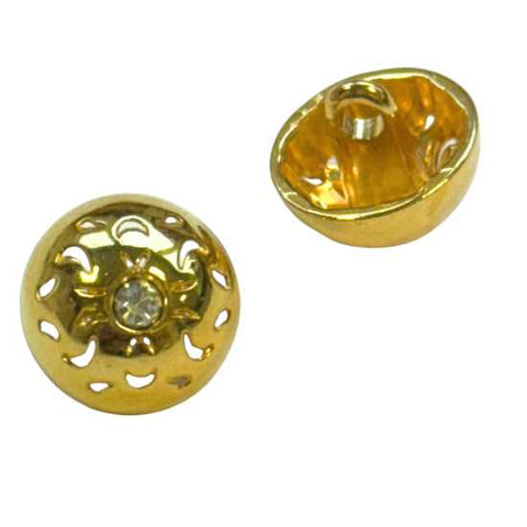 Trachten Ornament Ösen Knopf Gold mit Strass TK-41-G