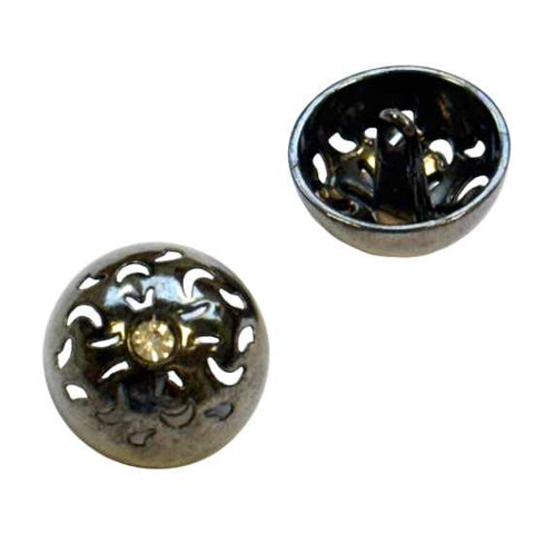 Trachten Ornament Ösen Knopf Stahl mit Strass TK-41-st
