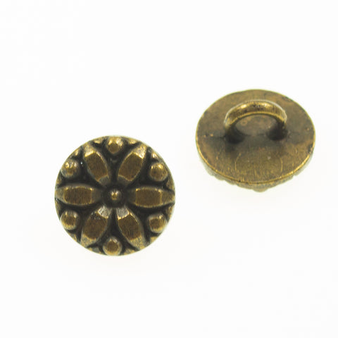 Trachten Knopf mit Blume tk-17-messing