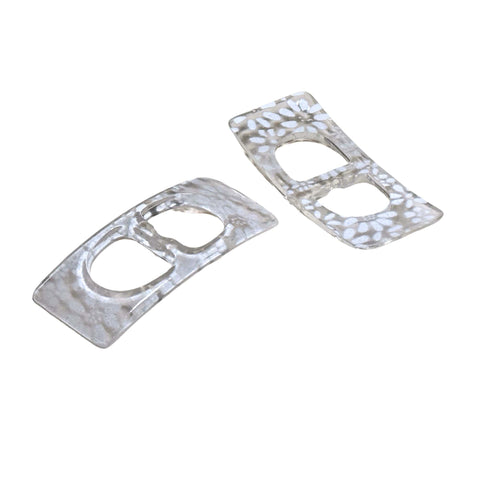 Gürtelschnalle ohne Dorn Transparent mit Blümchen S-32