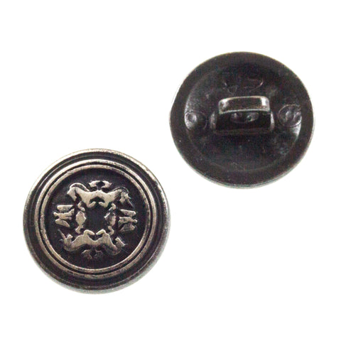 Wappen Knopf mit Öse Altsilber mk-55as