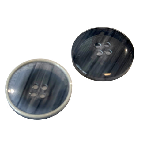 Blazerknopf Hornimitat grau-blau 4-Loch – Knopf für Blazer und Jacken