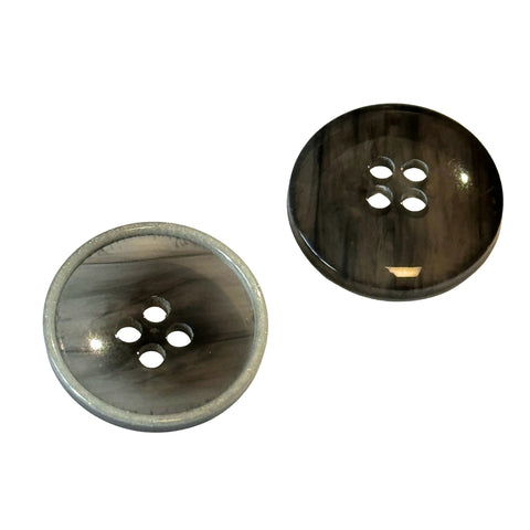 Blazerknopf Hornimitat dunkel grau 4-Loch – Knopf für Blazer und Jacken