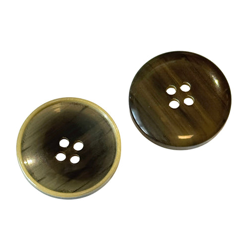 Blazerknopf Hornimitat Khaki 4-Loch – Knopf für Blazer und Jacken