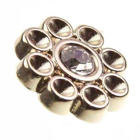 Blumen mit Strass Ösen Knopf MK-21g