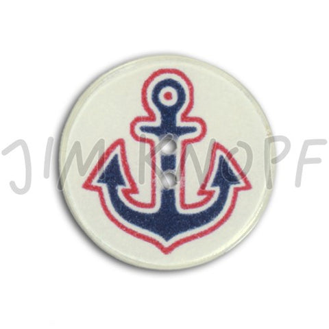 Knopf aus Cocos Anker blau